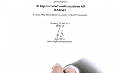 Urkunde der Datev-Schnittstelle der LIS AG
